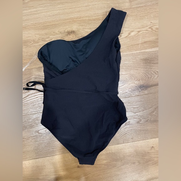 Sea level swim Australia one shoulder black swimsuit  size 8 Messina - Picture 8 of 10